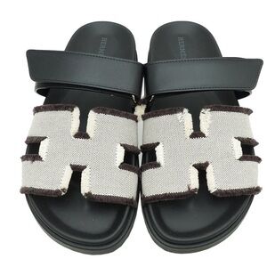 Hermes Chypre pony style calfskin sandal, 38